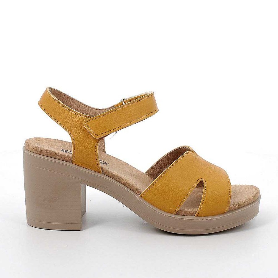 Igi&Co Sandali Con Tacco In Pelle Da Donna Giallo Scarpe Con Tacco