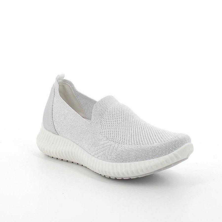 Igi&Co Sneakers Calzino Da Donna Bianco-Argento Mocassini E Slip On