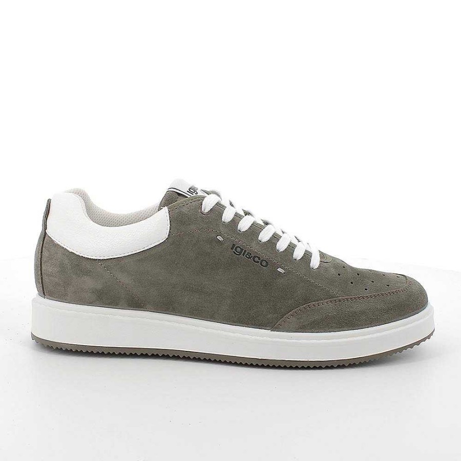 Igi&Co Sneakers In Pelle Da Uomo Verde Militare Sneakers