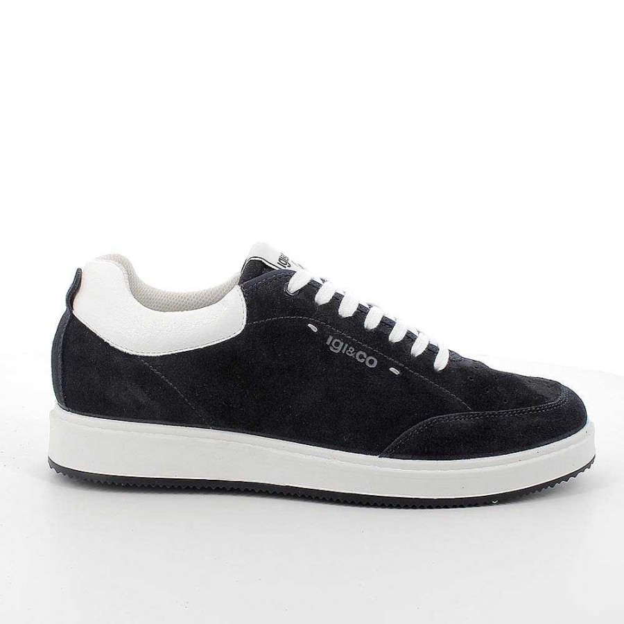 Igi&Co Sneakers In Pelle Da Uomo Blu Sneakers