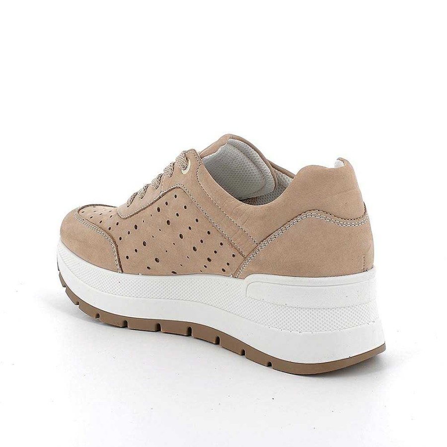 Igi&Co Sneakers Con Zeppa In Pelle Da Donna Beige Scuro Zeppe