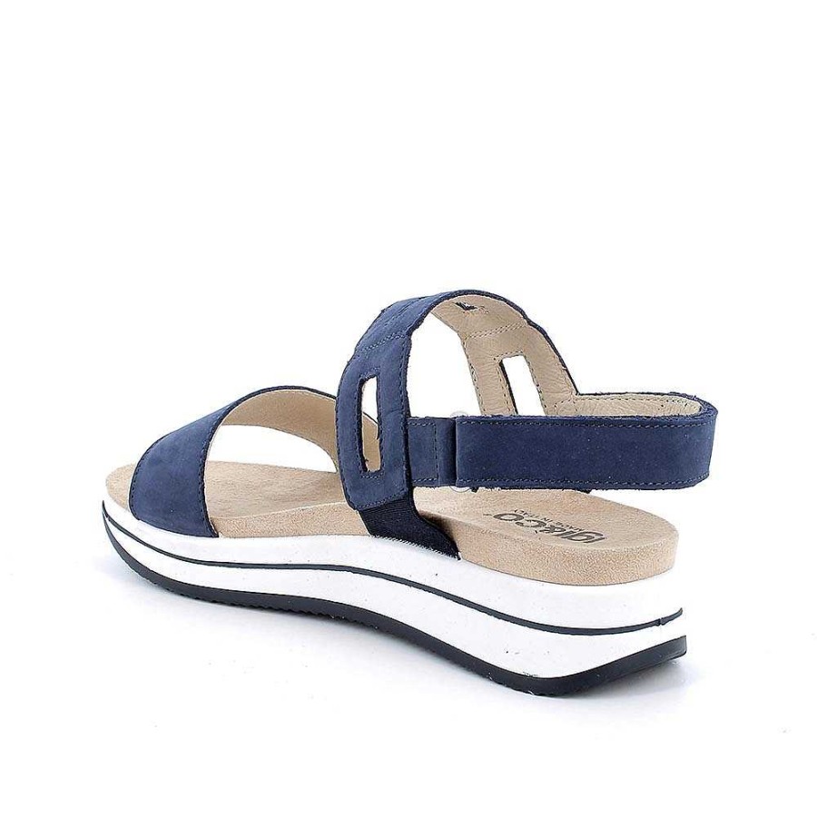 Igi&Co Sandali Con Zeppa In Pelle Da Donna Blu Zeppe