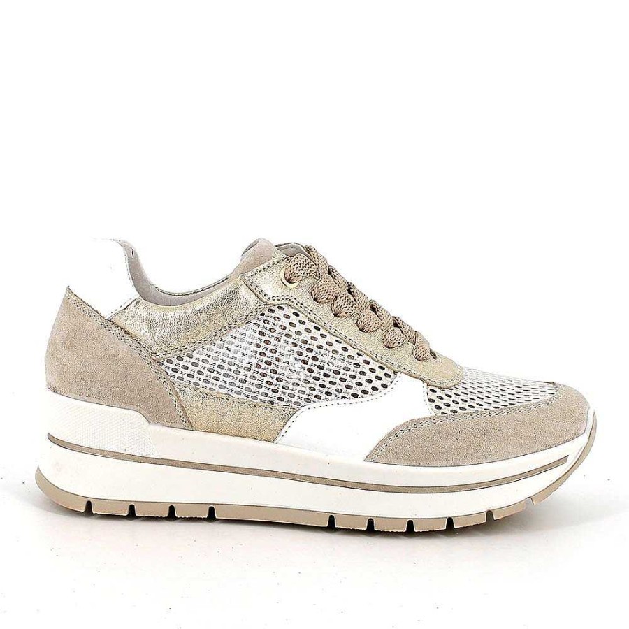 Igi&Co Sneakers Da Donna Beige-Bianco-Platino Sneakers