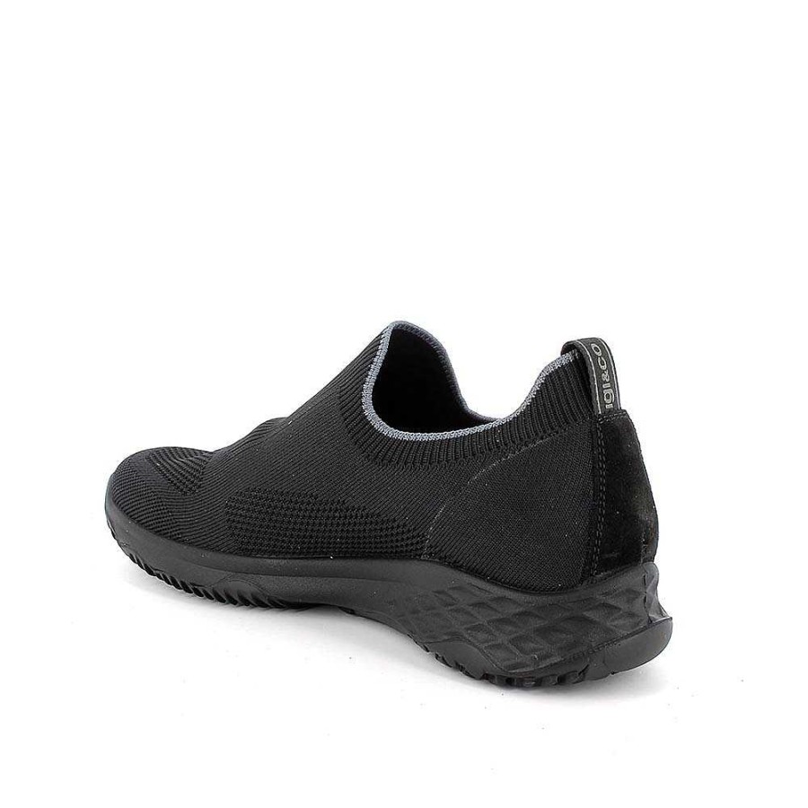 Igi&Co Slip On Calzino Da Uomo Nero Mocassini E Scarpe Basse