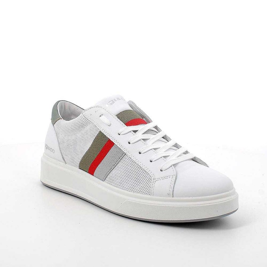 Igi&Co Sneakers In Pelle Da Uomo Bianco-Salvia Sneakers