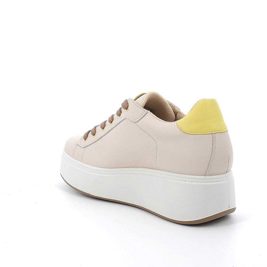 Igi&Co Sneakers Con Zeppa In Pelle Da Donna Ecru Zeppe