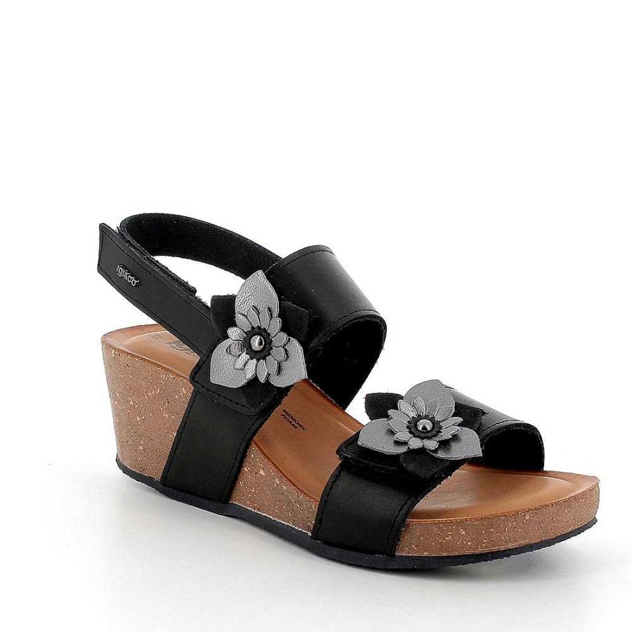 Igi&Co Sandali Con Zeppa In Pelle Da Donna Nero Zeppe