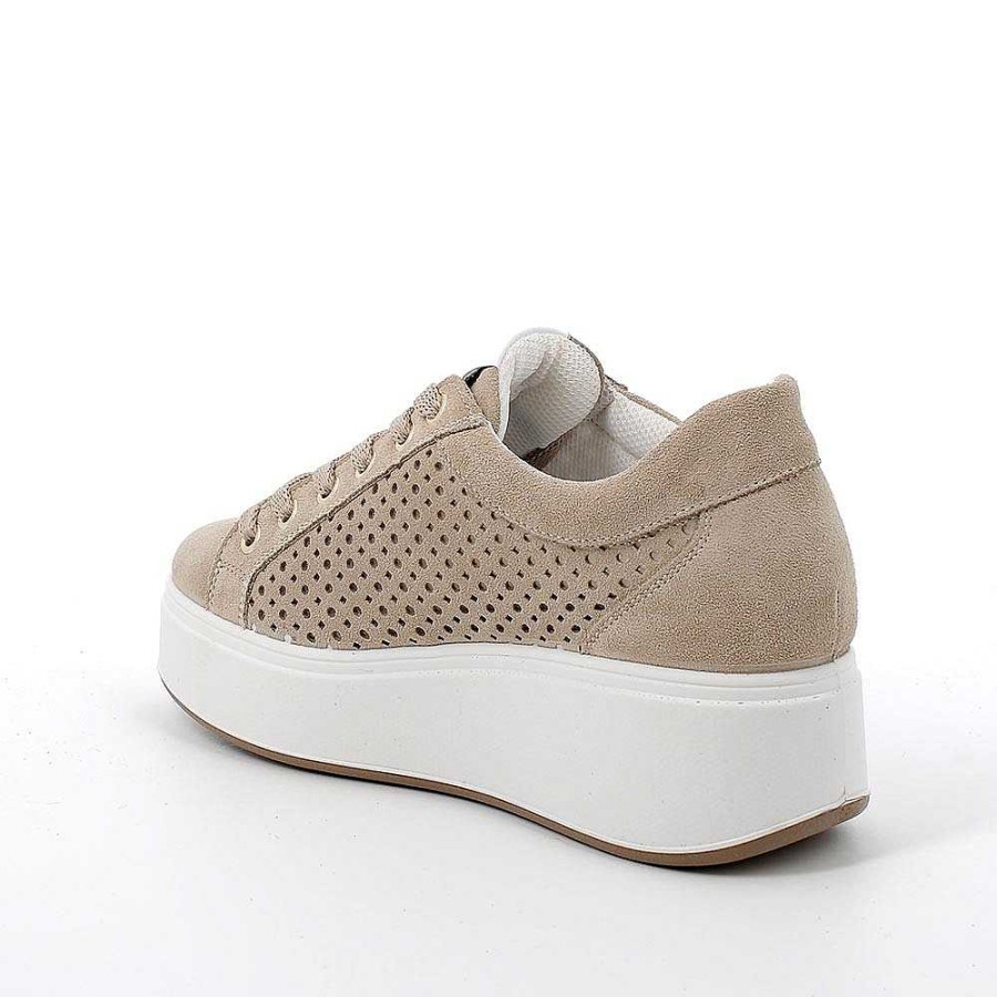 Igi&Co Sneakers Con Zeppa In Pelle Da Donna Avorio Zeppe