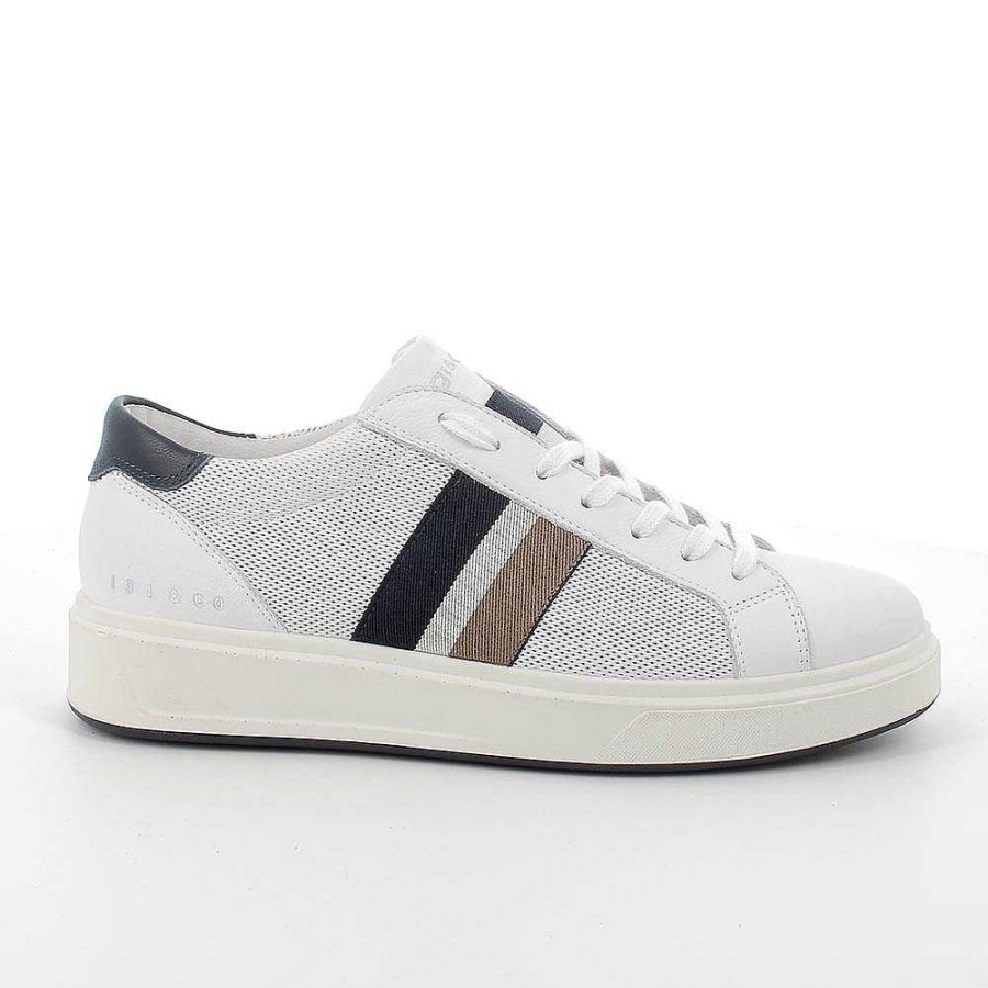 Igi&Co Sneakers In Pelle Da Uomo Bianco-Blu Sneakers