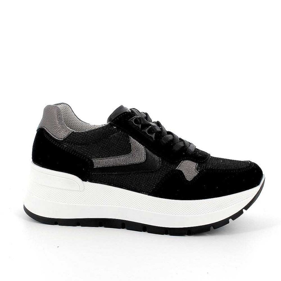 Igi&Co Sneakers Con Zeppa Da Donna Nero Zeppe