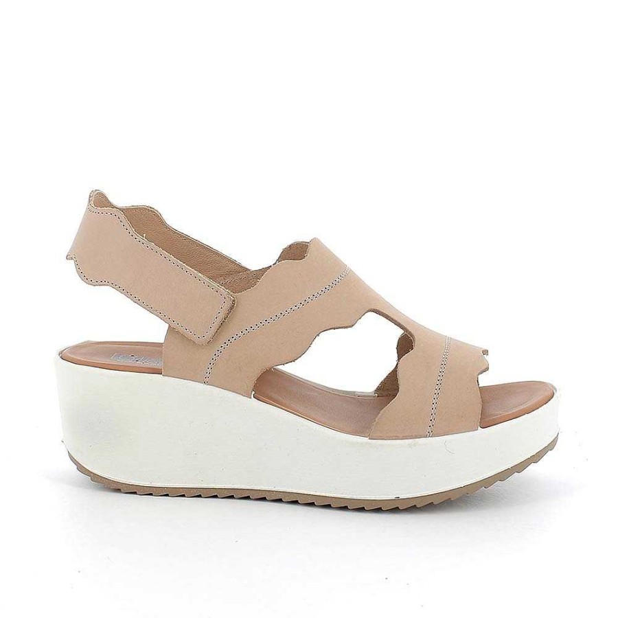 Igi&Co Sandali Con Zeppa In Pelle Da Donna Beige Zeppe