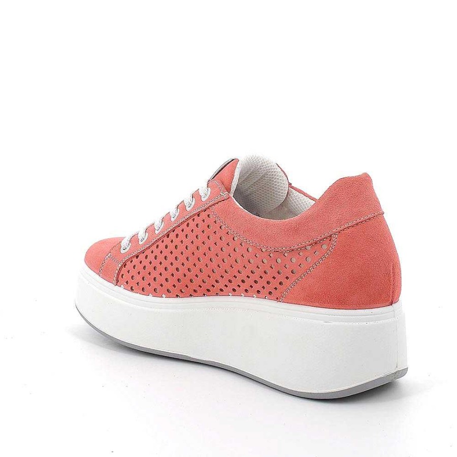 Igi&Co Sneakers Con Zeppa In Pelle Da Donna Salmone Zeppe