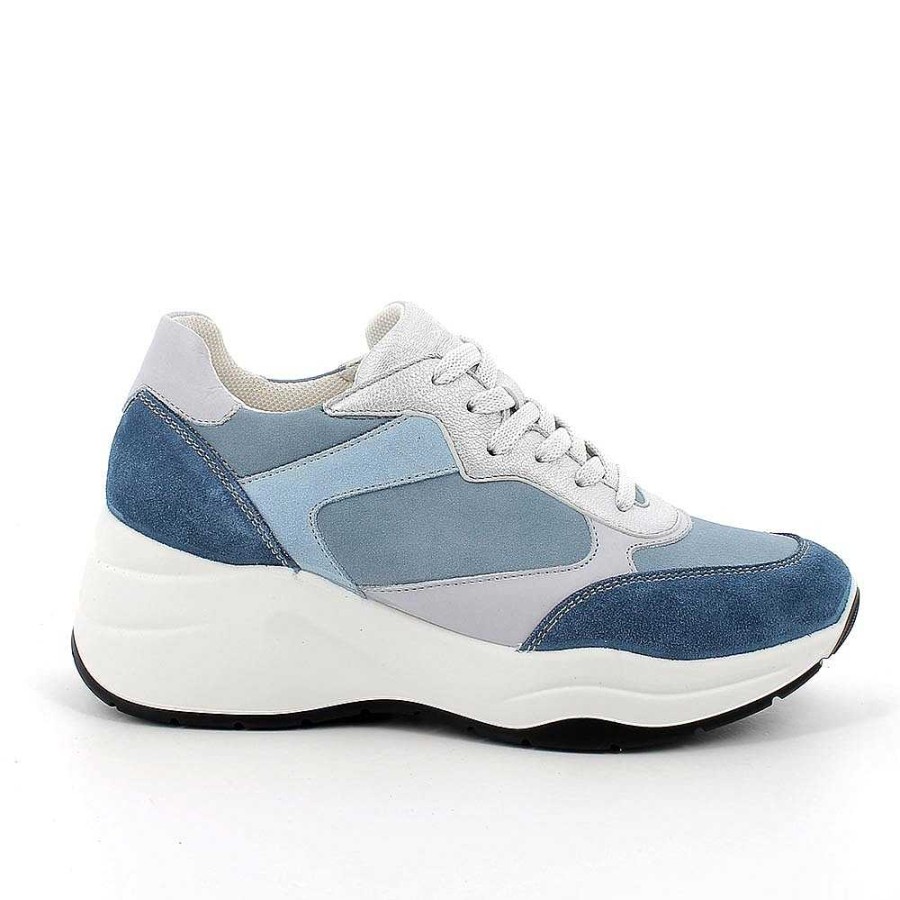 Igi&Co Sneakers Con Zeppa Da Donna Jeans-Azzurro Zeppe