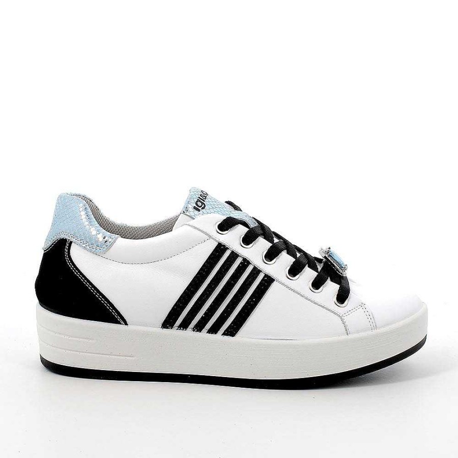 Igi&Co Sneakers In Pelle Da Donna Bianco-Nero Sneakers