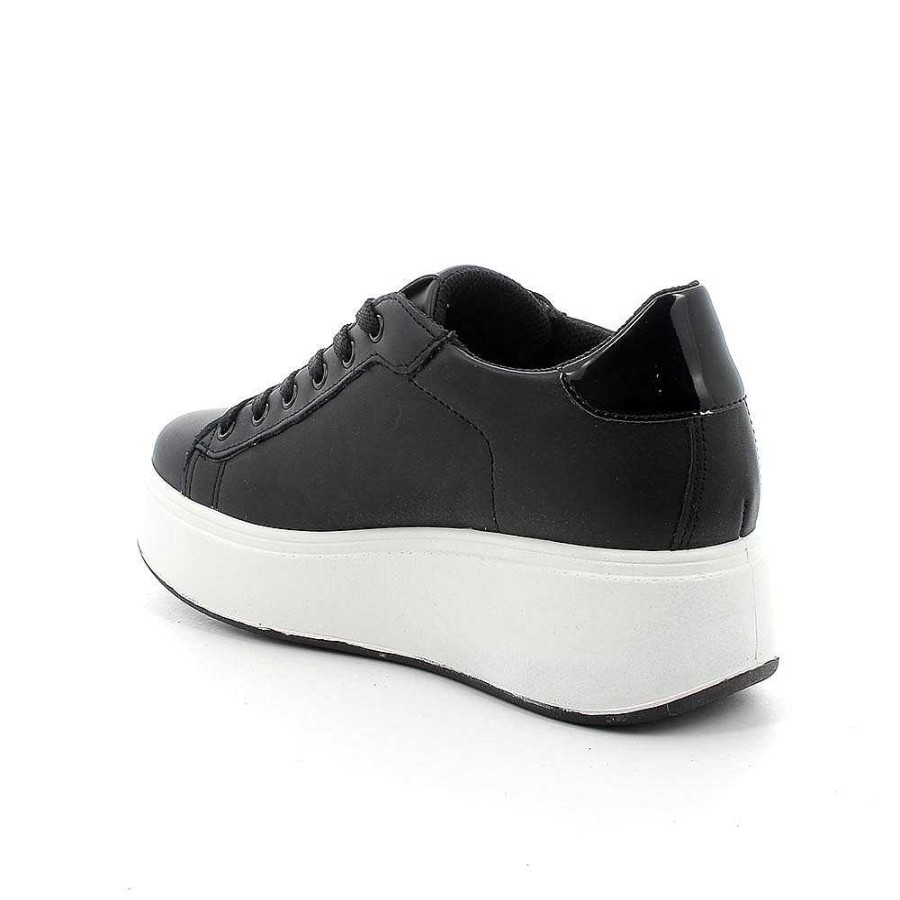 Igi&Co Sneakers Con Zeppa In Pelle Da Donna Nero Zeppe