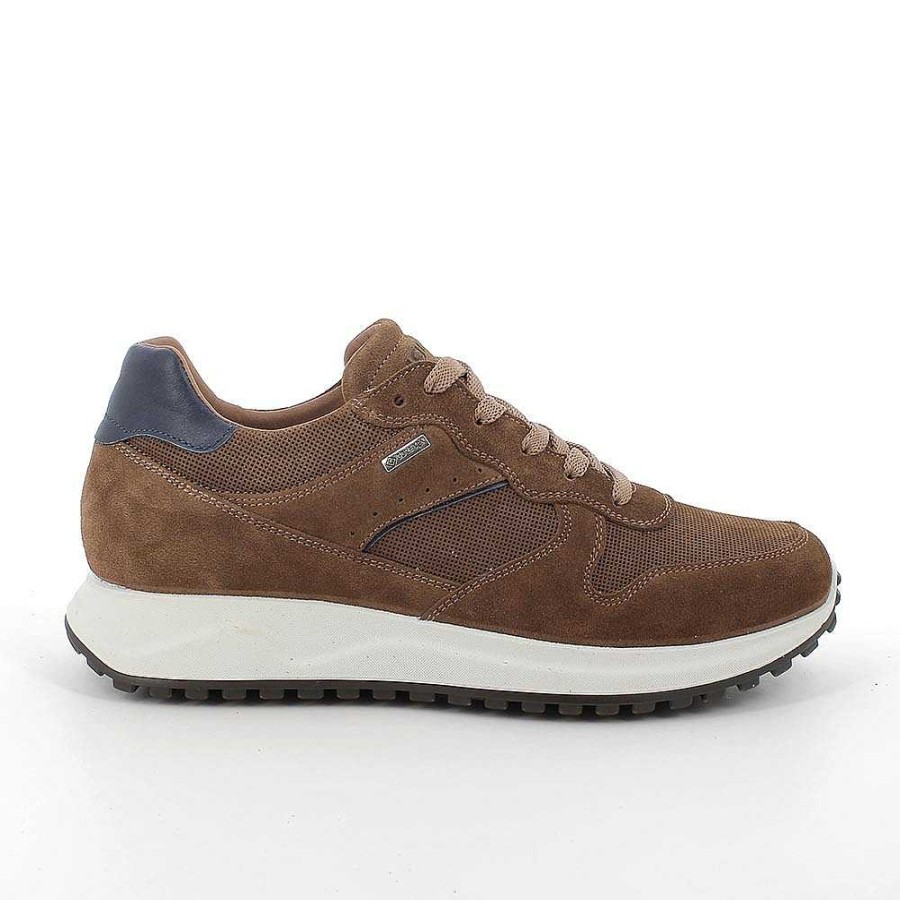 Igi&Co Sneakers Gore-Tex In Pelle Da Uomo Tabacco Sneakers