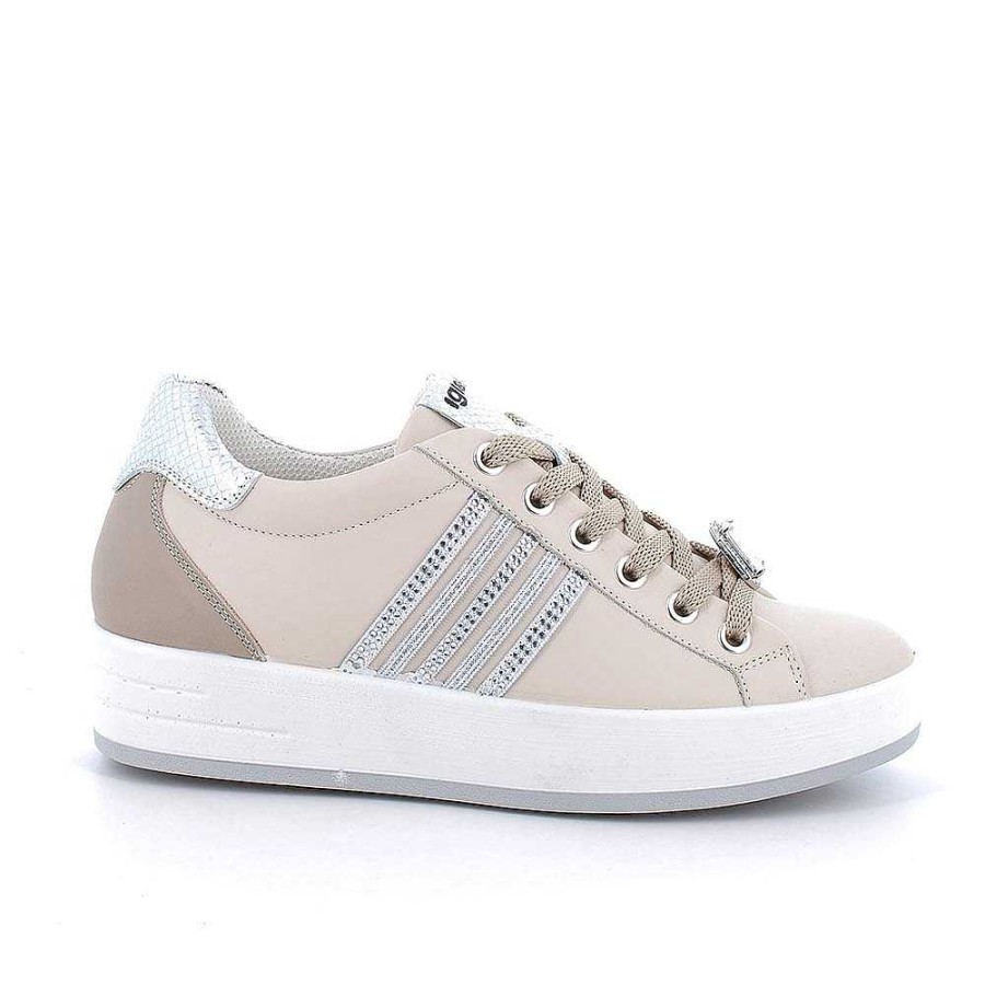 Igi&Co Sneakers In Pelle Da Donna Ecru Sneakers