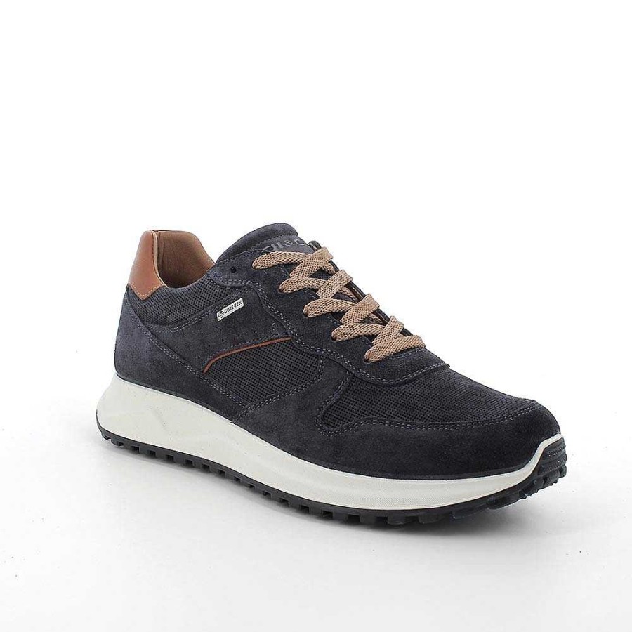 Igi&Co Sneakers Gore-Tex In Pelle Da Uomo Blu Sneakers