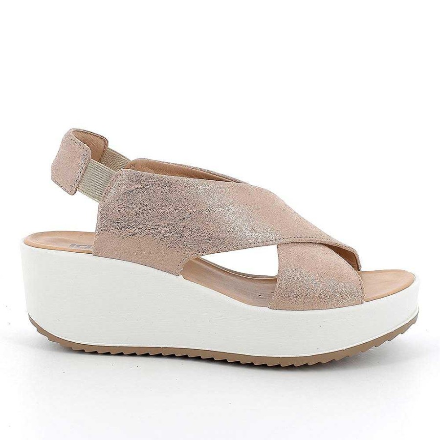 Igi&Co Sandali Con Zeppa In Pelle Da Donna Beige Zeppe