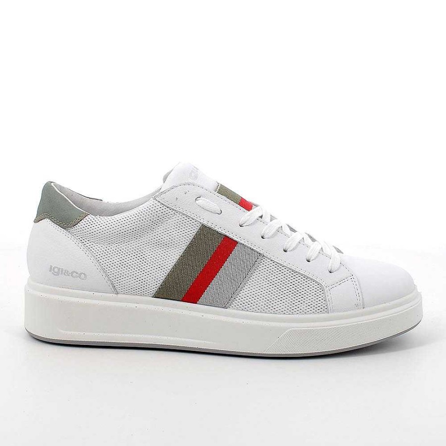 Igi&Co Sneakers In Pelle Da Uomo Bianco-Salvia Sneakers