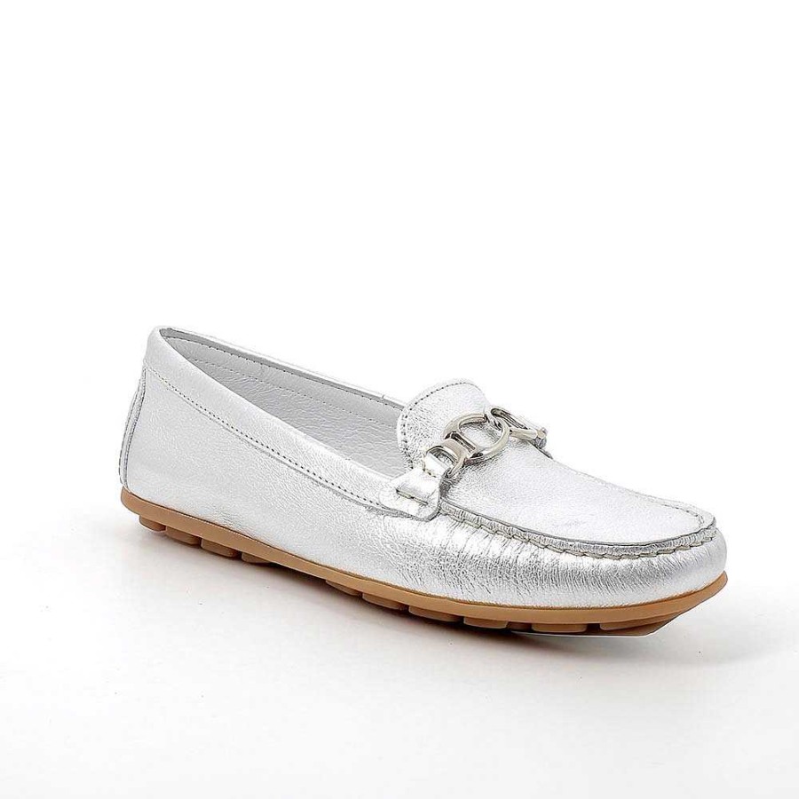 Igi&Co Mocassini In Pelle Da Donna Argento Mocassini E Slip On