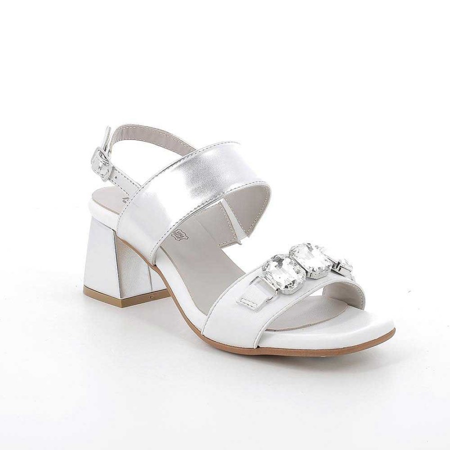 Igi&Co Sandali Con Tacco Da Donna Argento-Bianco Scarpe Con Tacco