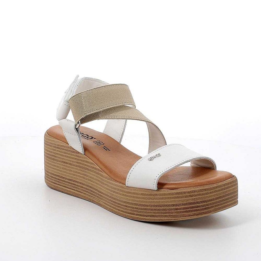 Igi&Co Sandali Con Zeppa In Pelle Da Donna Latte Zeppe