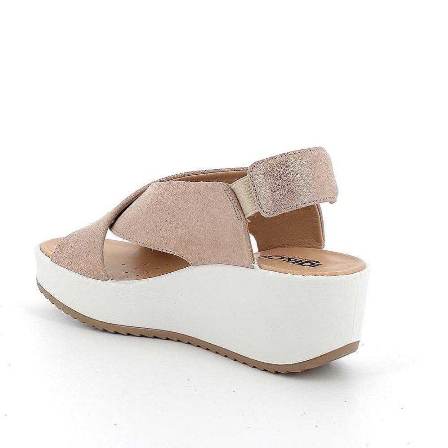 Igi&Co Sandali Con Zeppa In Pelle Da Donna Beige Zeppe