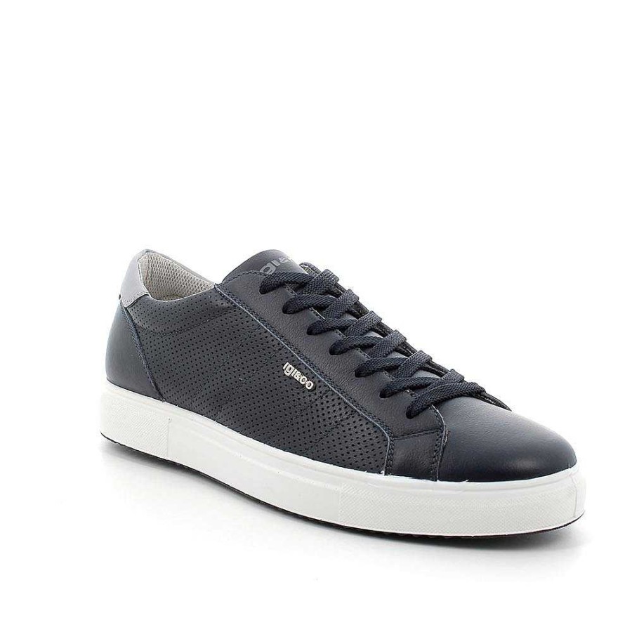 Igi&Co Sneakers In Pelle Da Uomo Blu Sneakers