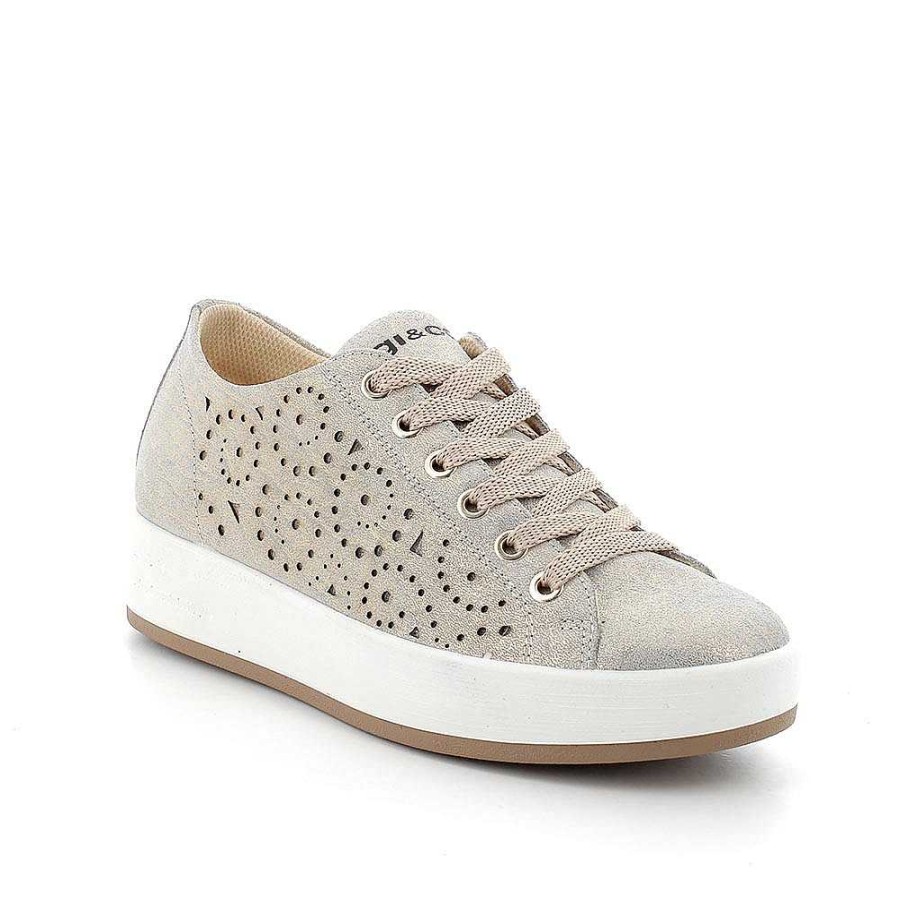 Igi&Co Sneakers In Pelle Da Donna Platino Sneakers