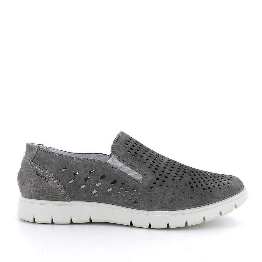 Igi&Co Slip On In Pelle Da Uomo Grigio Mocassini E Scarpe Basse