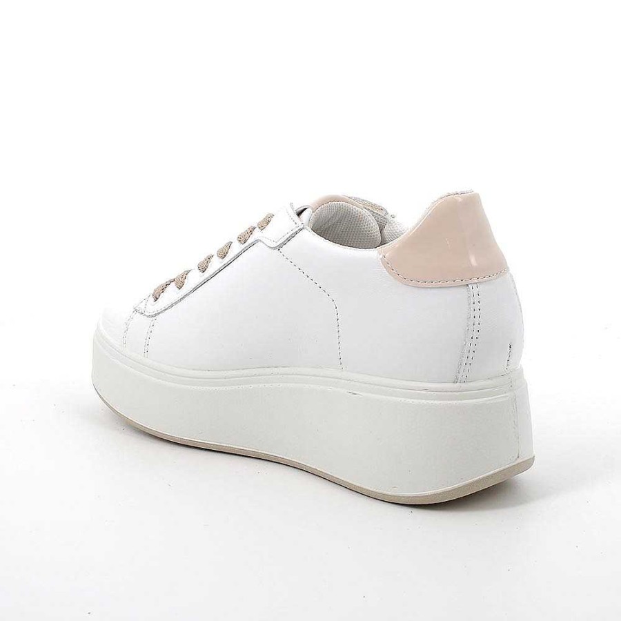 Igi&Co Sneakers Con Zeppa In Pelle Da Donna Bianco Zeppe