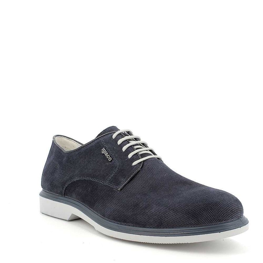 Igi&Co Stringata In Pelle Da Uomo Blu Stringate