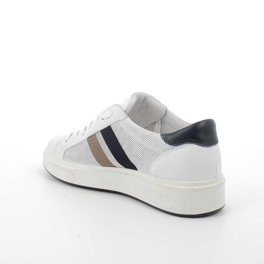 Igi&Co Sneakers In Pelle Da Uomo Bianco-Blu Sneakers