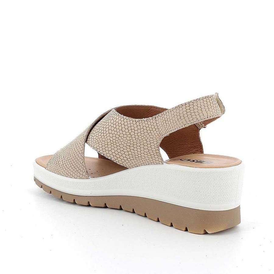 Igi&Co Sandali Con Zeppa In Pelle Da Donna Beige Iridescente Zeppe