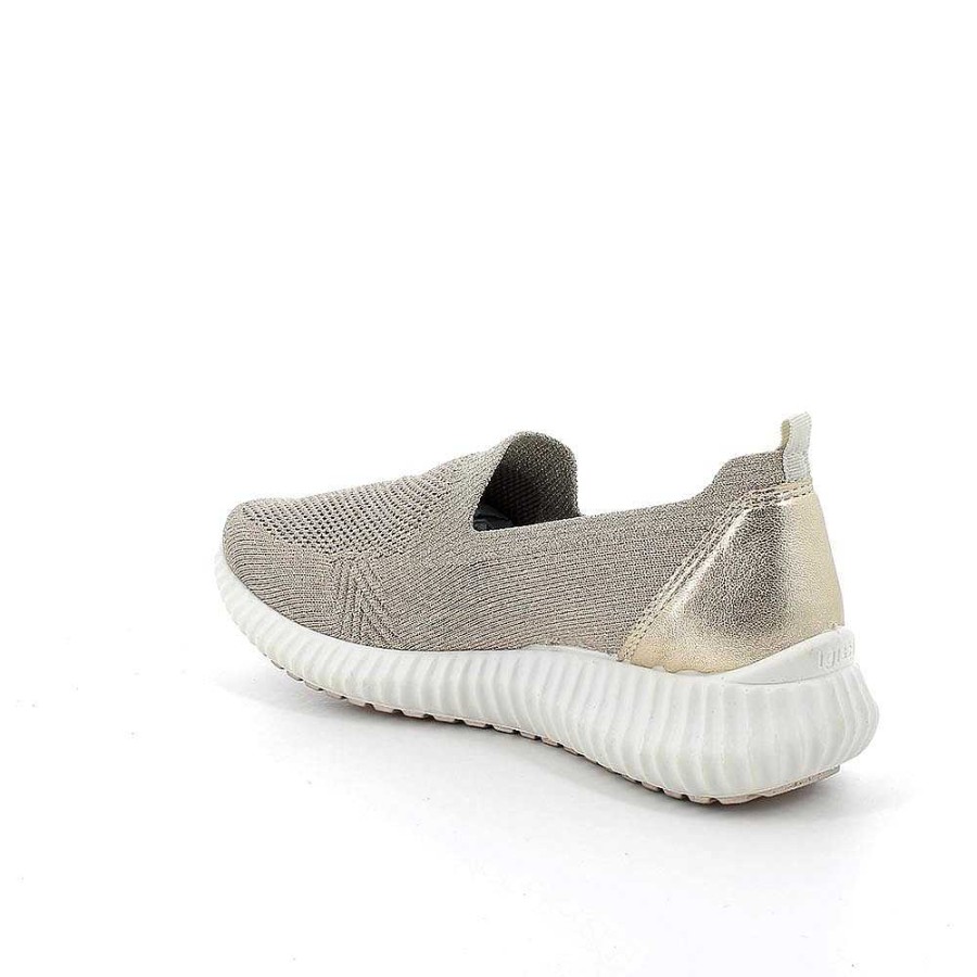 Igi&Co Sneakers Calzino Da Donna Beige-Platino Mocassini E Slip On