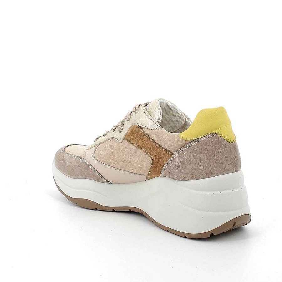 Igi&Co Sneakers Con Zeppa Da Donna Visone-Beige Zeppe