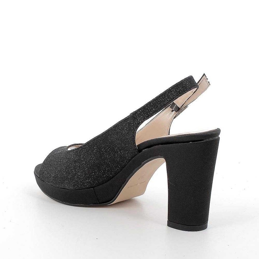 Igi&Co Sandali Con Tacco E Plateau Da Donna Nero Glitter Scarpe Con Tacco