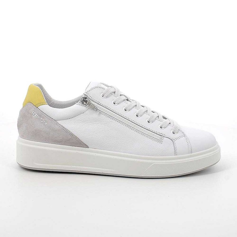 Igi&Co Sneakers In Pelle Da Uomo Bianco Sneakers