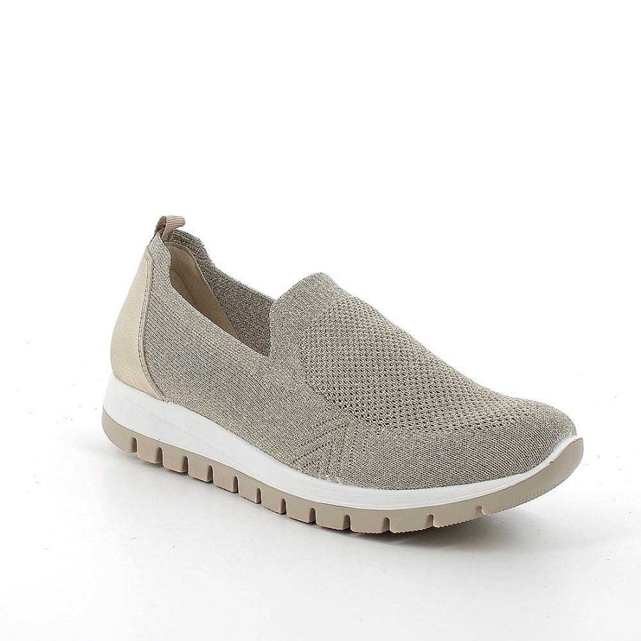 Igi&Co Slip On Calzino Da Donna Beige-Platino Mocassini E Slip On