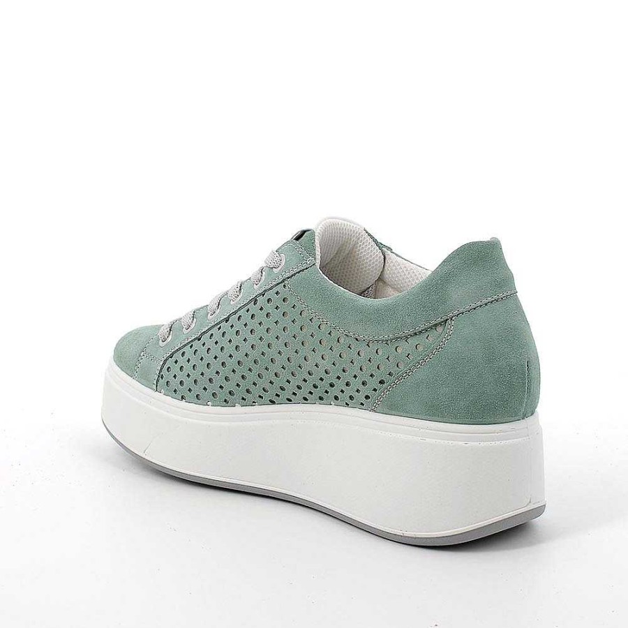 Igi&Co Sneakers Con Zeppa In Pelle Da Donna Verde Menta Zeppe