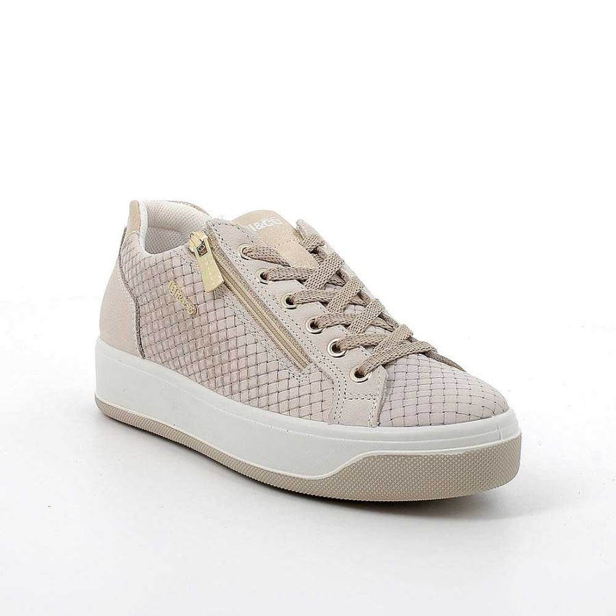 Igi&Co Sneakers In Pelle Da Donna Panna Sneakers