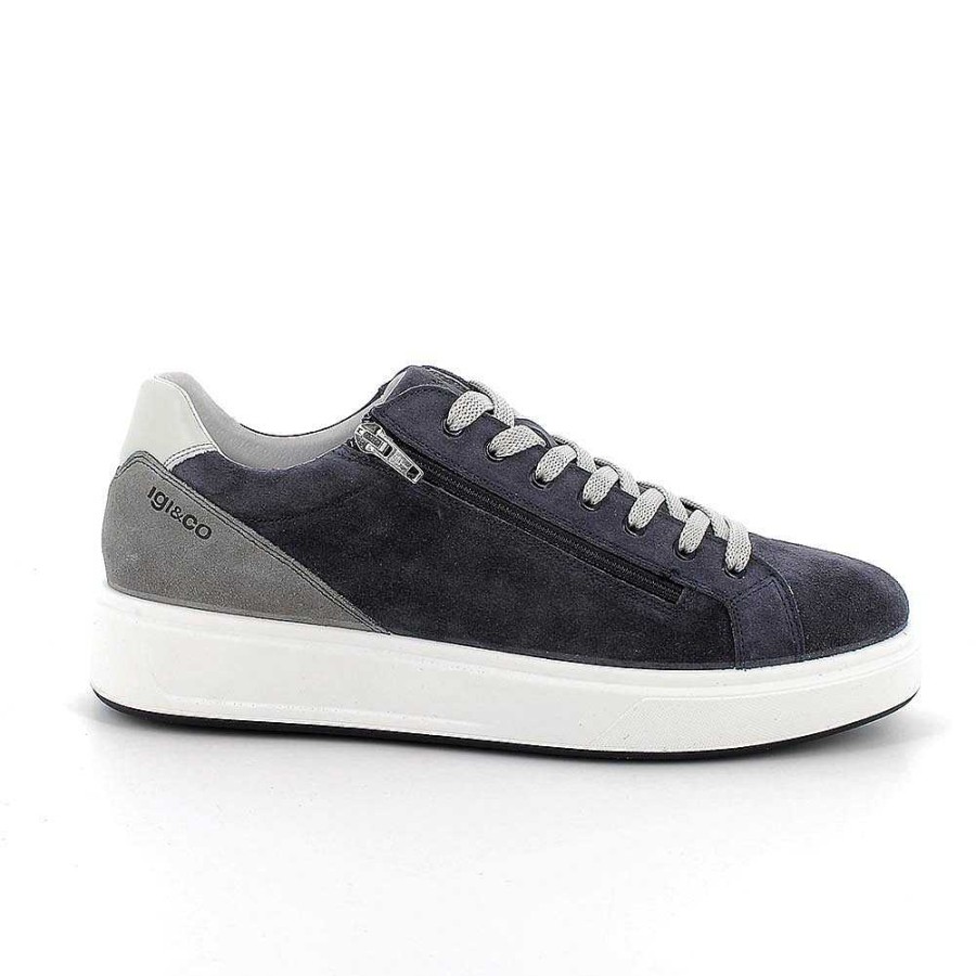 Igi&Co Sneakers In Pelle Da Uomo Jeans Sneakers