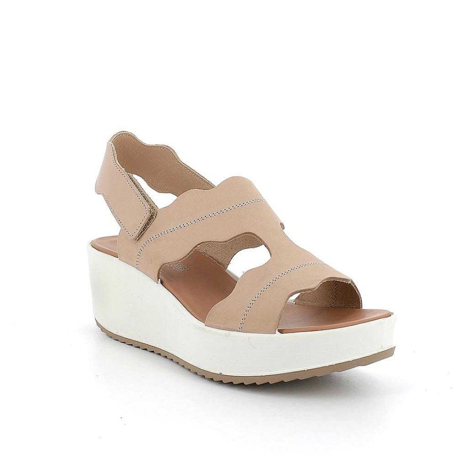 Igi&Co Sandali Con Zeppa In Pelle Da Donna Beige Zeppe