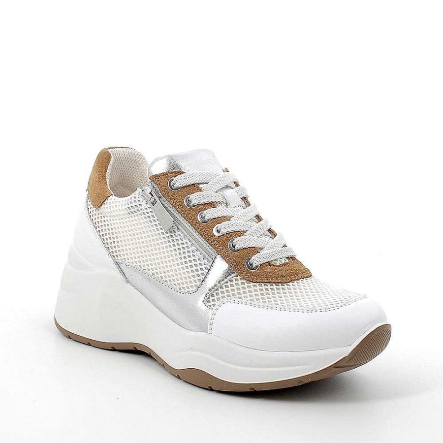 Igi&Co Sneakers Con Zeppa Da Donna Bianco-Beige Zeppe