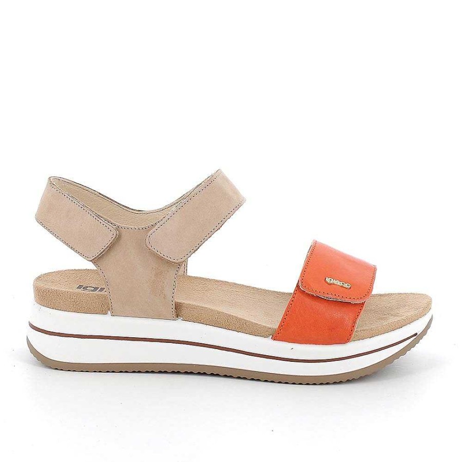 Igi&Co Sandali Con Zeppa In Pelle Da Donna Mango-Beige Zeppe