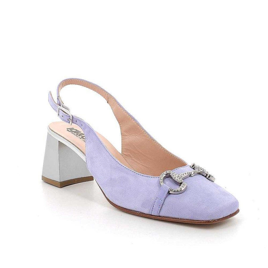 Igi&Co Decollete Con Cinturino Posteriore In Pelle Da Donna Lavanda Scarpe Con Tacco