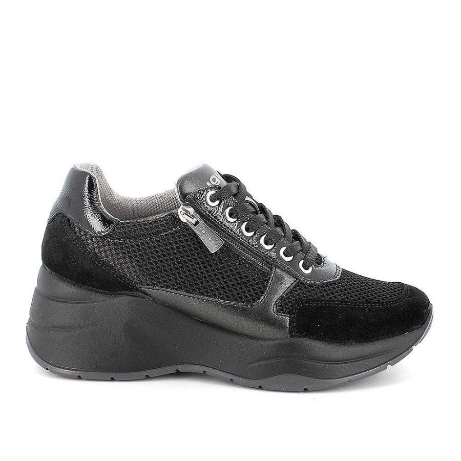 Igi&Co Sneakers Con Zeppa Da Donna Nero Zeppe