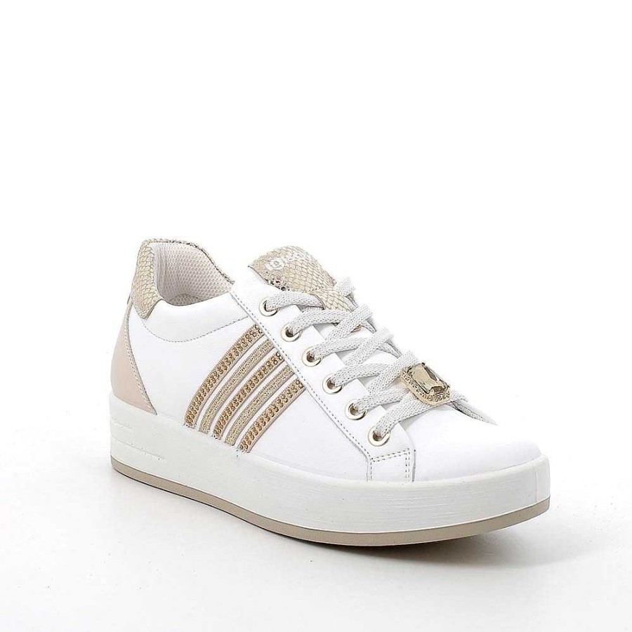 Igi&Co Sneakers In Pelle Da Donna Bianco-Ecru Sneakers