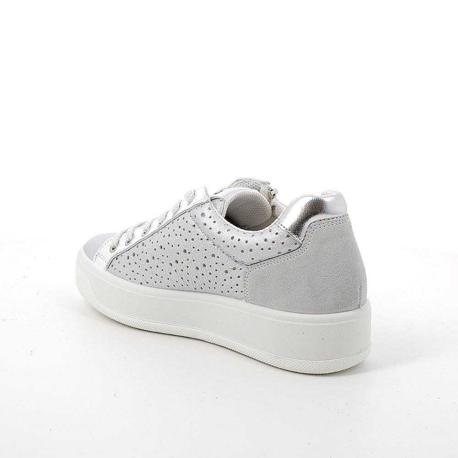 Igi&Co Sneakers In Pelle Da Donna Argento Sneakers